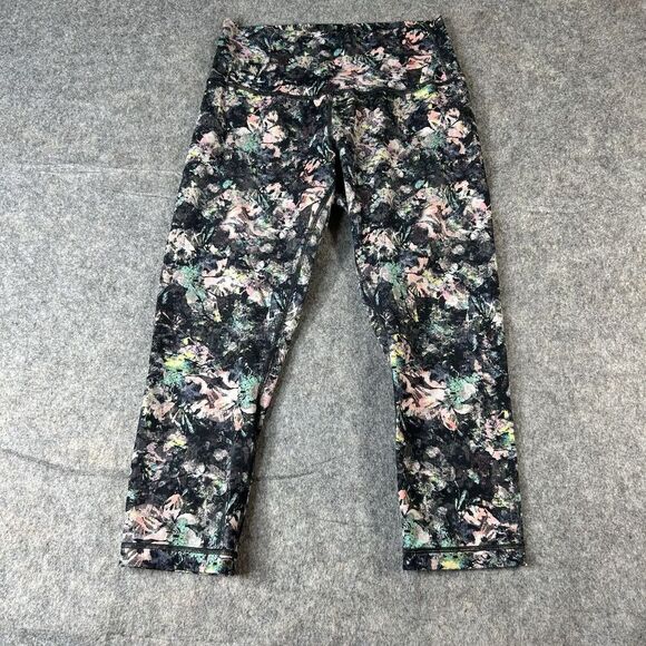 Lululemon Wunder Under Leggings Womens 8 Dapple Daze Multi Crop Yoga - Picture 1 of 9